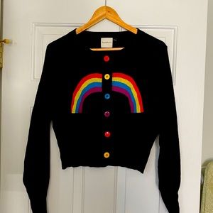 Black crop cardigan NWOT